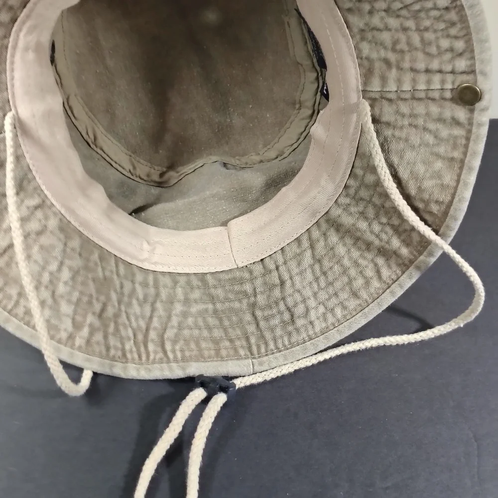 Yellowstone Bucket Hat Khaki Cotton Acid Wash Boonie Safari Small Medium Lucky 7